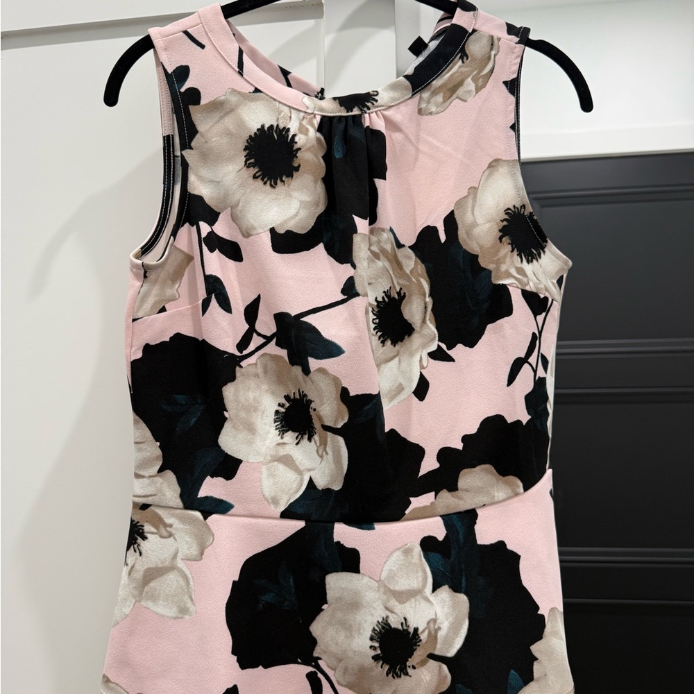 NWT Banana Republic Pink and Black Floral Blouse